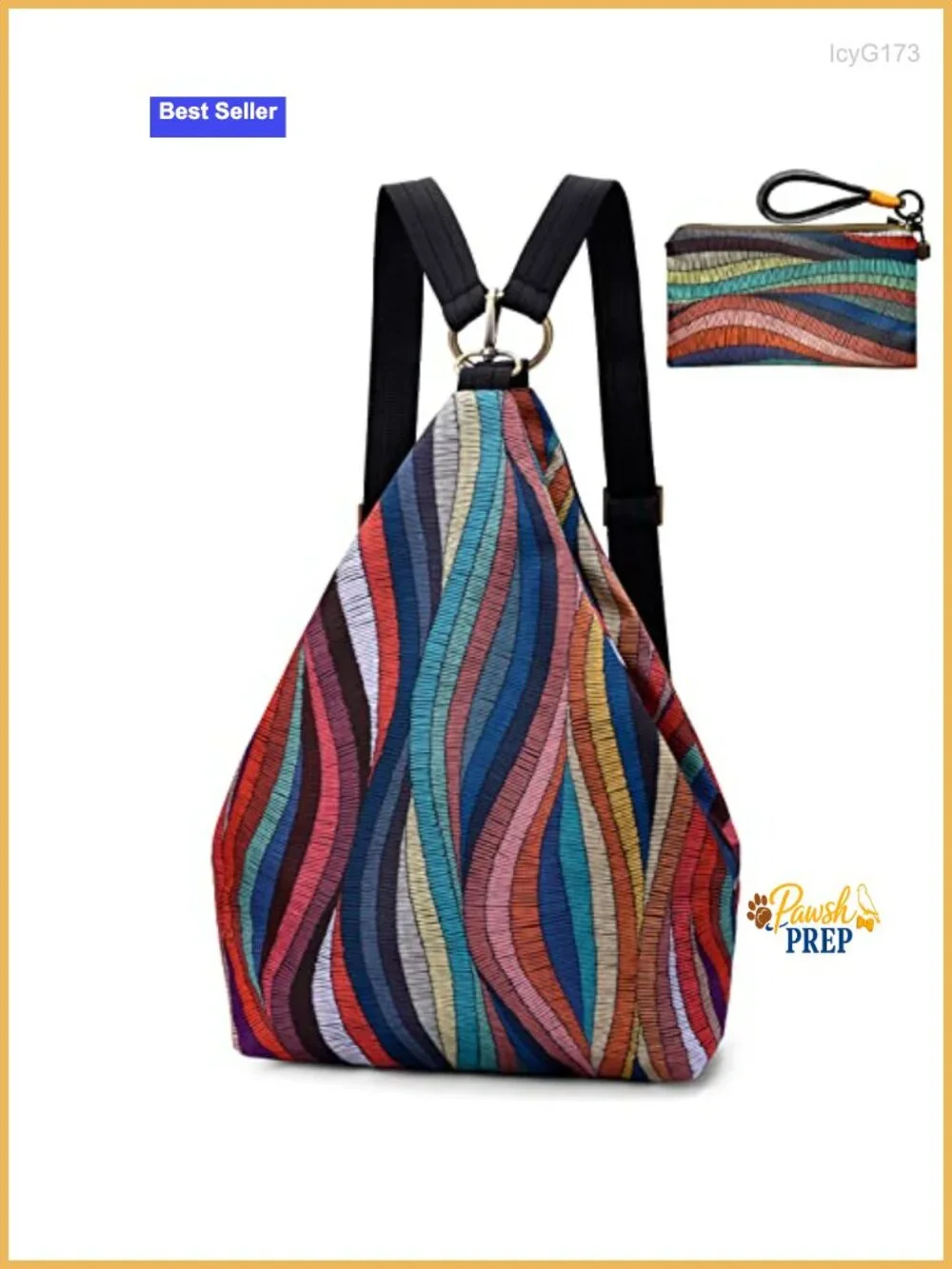 Boho Small Backpack Purse, Artist Print, Lightweight, 3-in-1